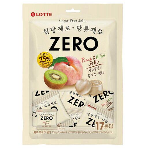 乐天 - 韩国 零 无糖 啫喱糖 - 桃及奇异果 14gx17 平行进口