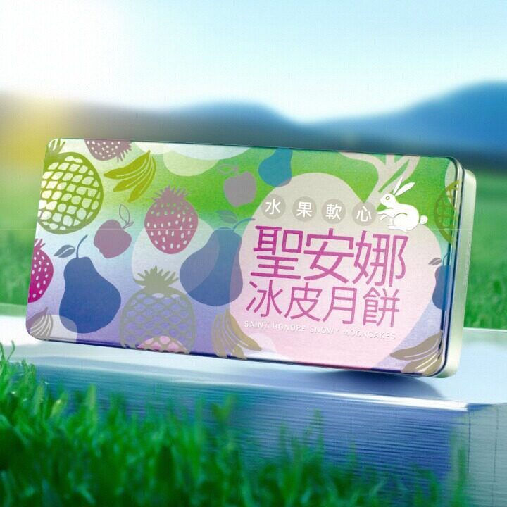 26香港特产进口圣安娜饼屋水果软心冰皮月饼4味55G*8中秋送礼礼盒