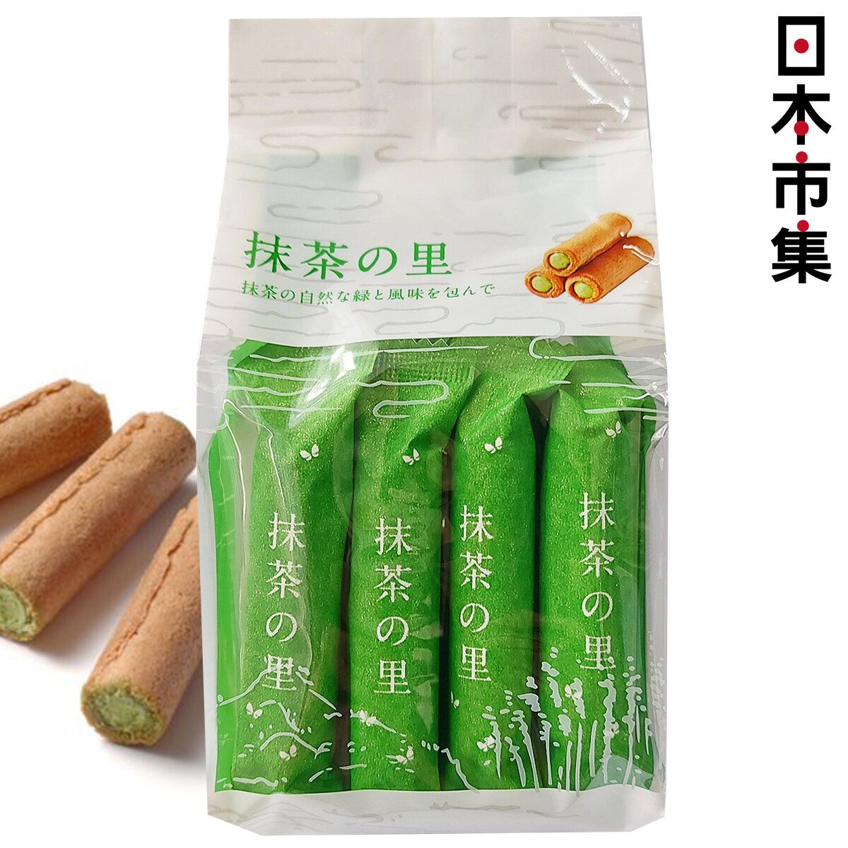 进口版丸七制茶 抹茶の里浓厚抹茶蛋卷1包13条带有浓郁的抹茶香气