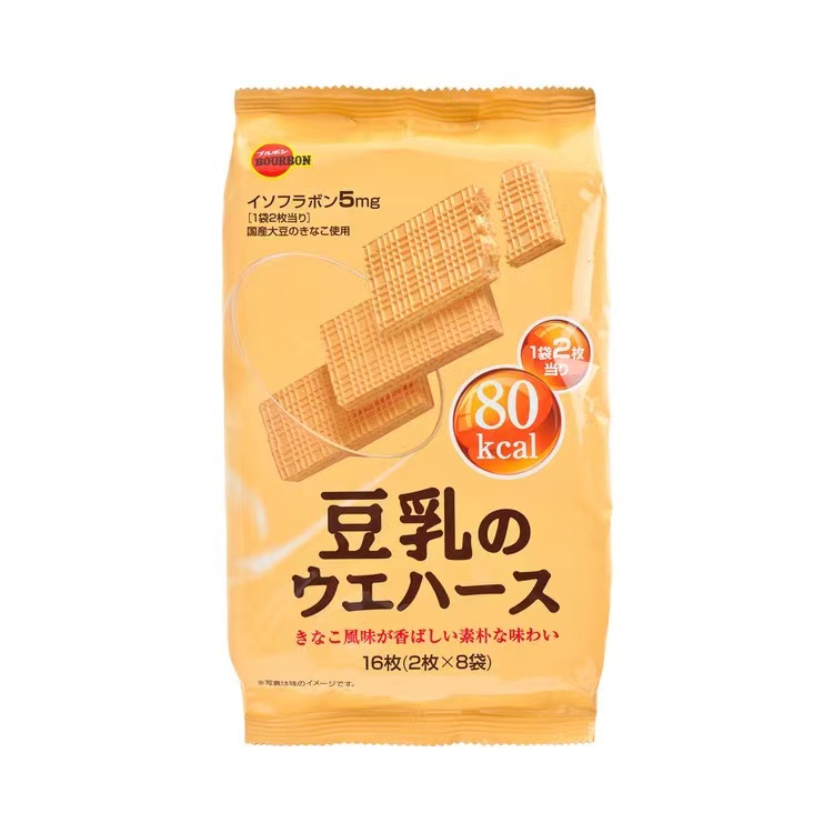 日本进口休闲零食豆乳威化饼干