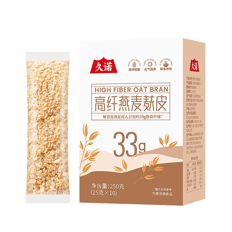 久诺 高纤燕麦麸皮无添加人工蔗糖小包装麦片25g×10小包代餐燕麦图片