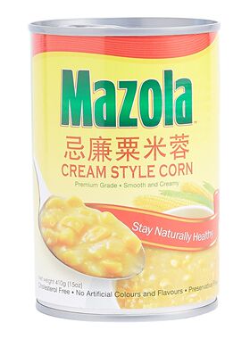 进口万岁 忌廉粟米蓉410克新鲜粟米粒制成不添加人造色素及防腐剂