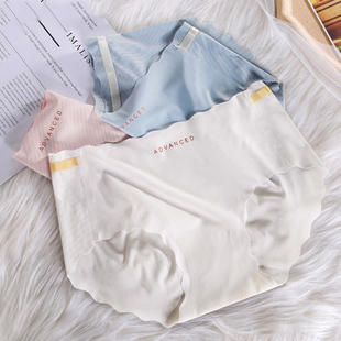 无痕冰丝速干内裤纯棉裆轻薄裸感透气可爱少女罗丽丝性感三角裤头