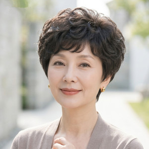 中老年真发自然减龄羊毛卷假发