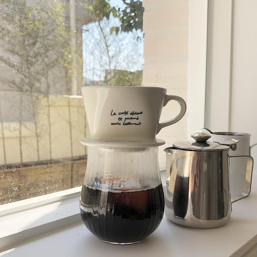 陶瓷手冲咖啡壶ins扇形过滤器