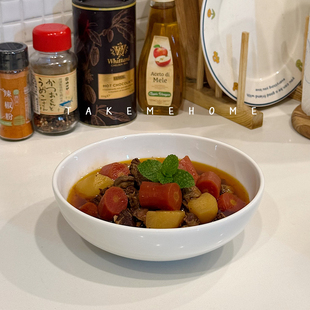 Tuxton白瓷碗中式菜碗汤碗面碗盖饭炒饭碗好看实用简约纯白7英寸