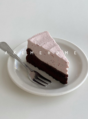 takemehome乳白窄边好看的甜品盘三明治盘子店用高级感漂亮早餐盘