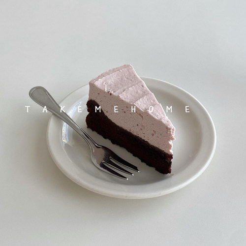 takemehome乳白窄边好看的甜品盘三明治盘子店用漂亮早brunch餐盘