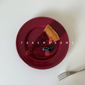 takemehome漂亮 彩色甜品盘蛋糕盘7英寸小碟子复古糖果色点心盘