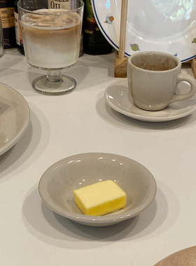可爱碟子小号陶瓷家用釉下彩烤肉蘸料碟番茄酱奶酪果酱泡菜碟灰色