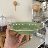takemehome清新豌豆绿汤盘复古沙拉盘酸奶盘意面咖喱盘漂亮甜品盘