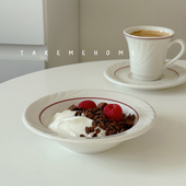 takemehome可爱红莓线花边酸奶水果碗小号果酱奶酪碟漂亮浆果小碗