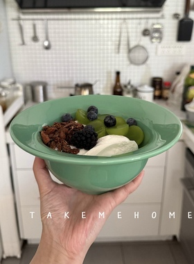 takemehome漂亮的绿色碗酸奶碗吃面条的碗沙拉水果碗汤碗炒饭碗