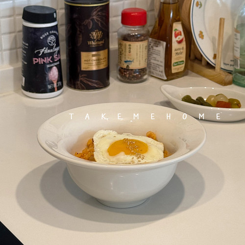 takemehome乳白可爱帽子面碗南瓜汤碗乌冬面碗漂亮沙拉酸奶水果碗