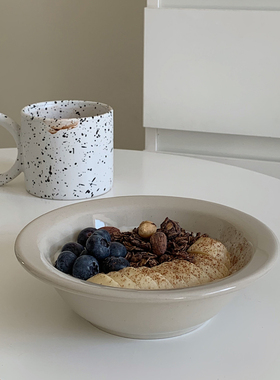 takemehome奶灰色酸奶麦片碗西餐汤碗盘高颜值精致brunch碗高级感