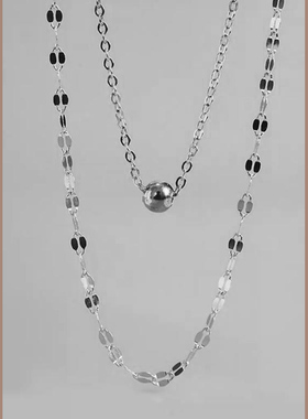 韩系双层项链女适合高级感轻奢小众不掉色锁骨链气质简约颈链配饰