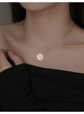 玫瑰花甜美项链女森系简约欧美ins小众设计款式气质百搭淑女颈链