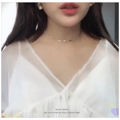 一串十字架项链脖子链女韩国可调节项链choker项链项圈十字架颈链