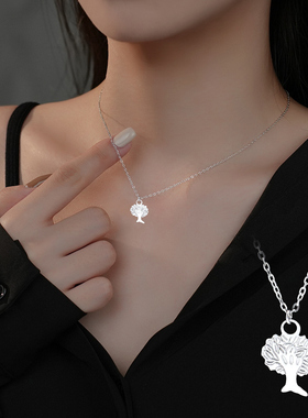 欧美个性生命之树木ins百搭个性项链小众设计锁骨链高级感颈链