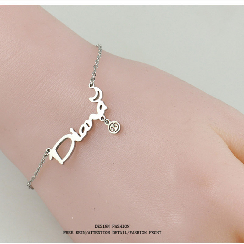 星座巨蟹座字母手链女款轻奢小众设计感精致百搭珠子手串手饰X100