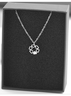 「复兴恋诗」日韩玫瑰金色爱心吊坠钛钢项链镂空多心锁骨链女