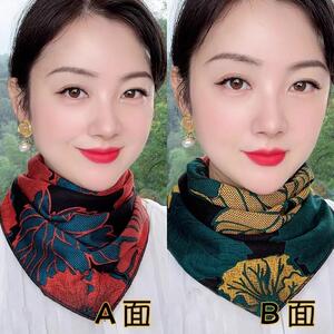 围脖女秋冬澳绒棉双面三角巾气质高级感护颈脖套网红百搭假领保暖