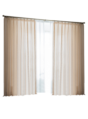 简约现代成品窗帘纱m客厅阳台轻奢灰色四叶提花纱帘飘窗鱼骨白色