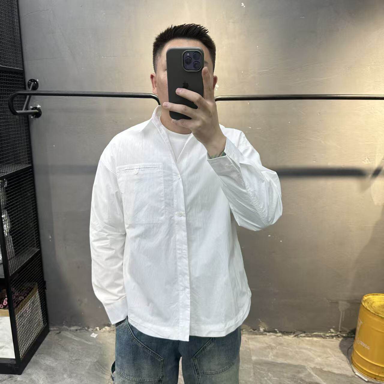 2026春秋新款男士翻领衬衫外套时尚百搭舒适流行简约上衣外套男装