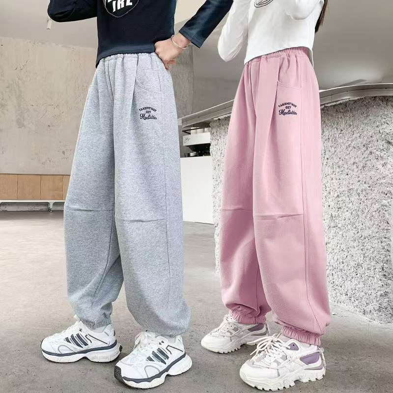 女童裤子春秋款外穿儿童休闲裤洋气卫裤宽松女孩中大童束脚运动裤,童装/婴儿装/亲子装,裤子,淘宝优惠券,粉丝福利购,淘宝优惠卷