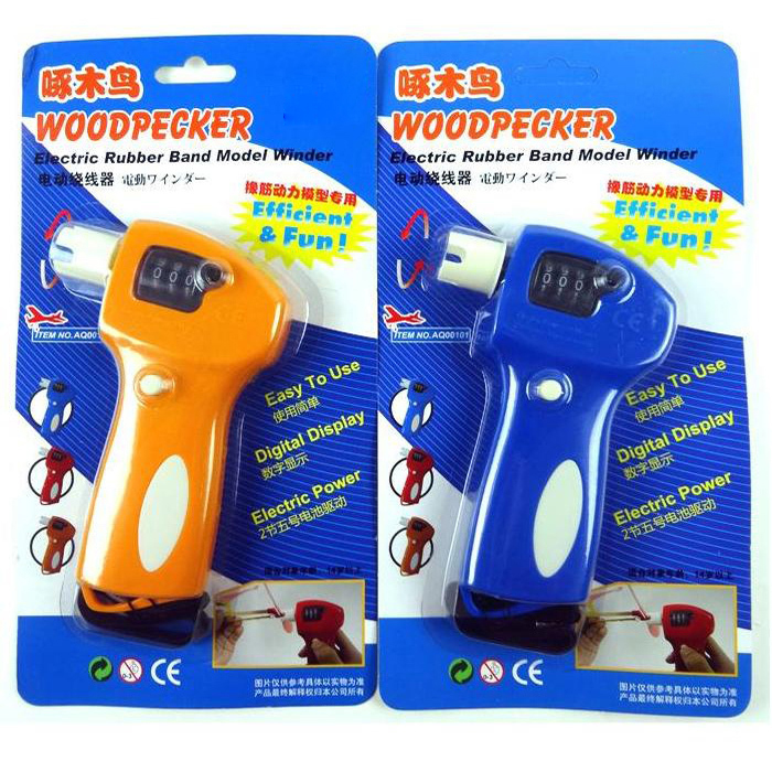 飞机动力橡筋绕线啄木鸟模型制作