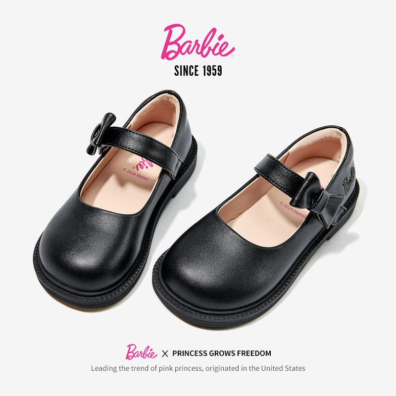 芭比女童春秋季小皮鞋