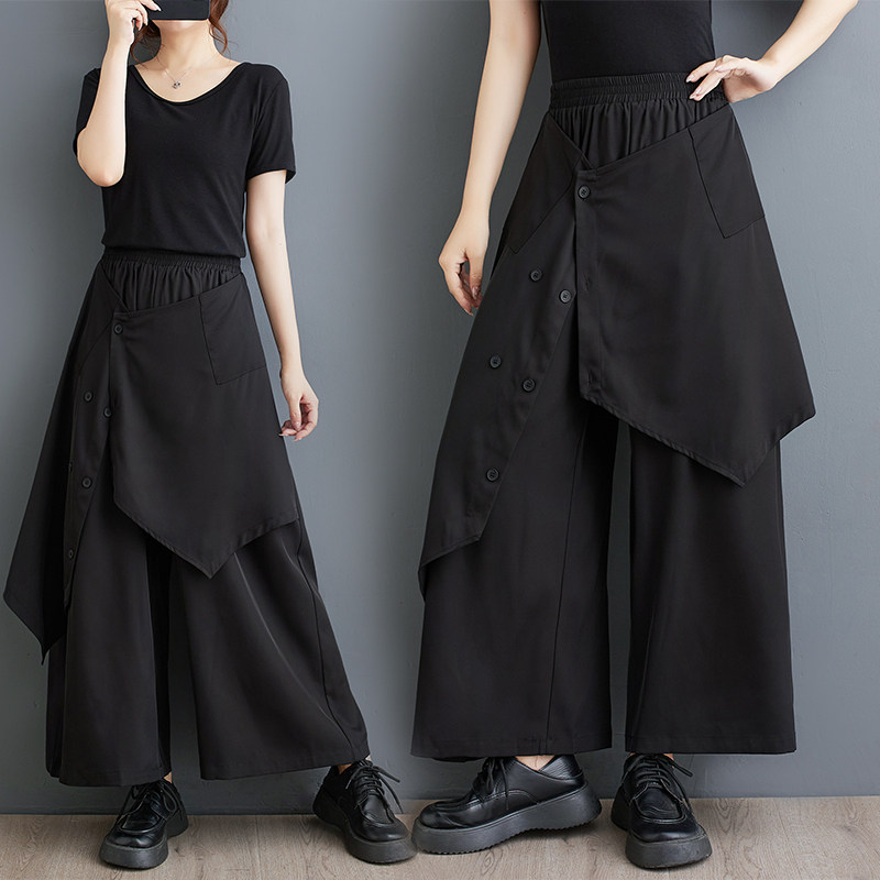外贸出口黑色夏季韩版新款宽松大码九分裤阔腿裤垂感裤裙春秋裙,女装/女士精品,休闲裤,淘宝优惠券,粉丝福利购,淘宝优惠卷