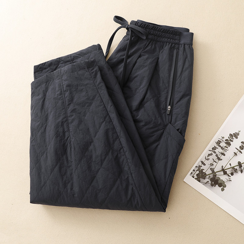 轻薄冬季新款宽松保暖棉裤女休闲直筒九分阔腿裤子松紧腰纯色微胖,女装/女士精品,棉裤/羽绒裤,淘宝优惠券,粉丝福利购,淘宝优惠卷