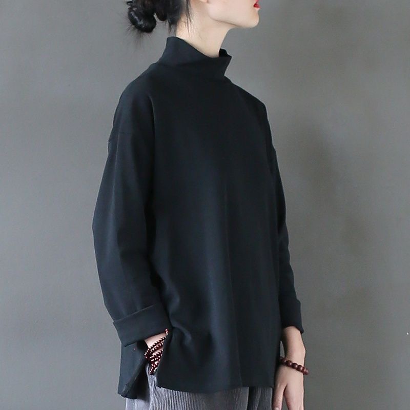 文艺大码上衣折扣秋冬装高领加厚打底衫内搭宽松显瘦长袖T恤女潮