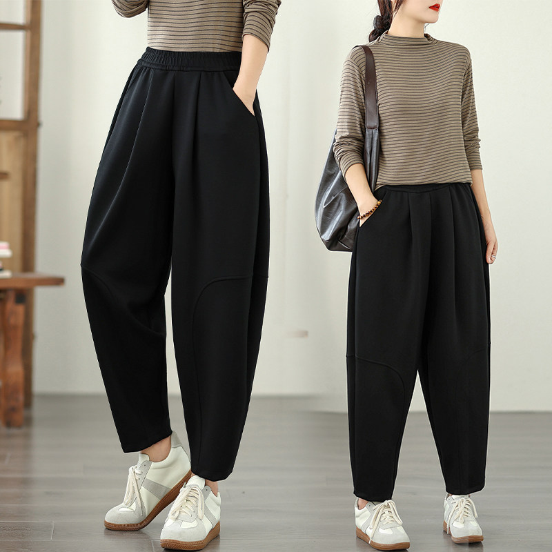 折扣捡漏爆款秋季时尚宽松大码休闲洋气显瘦哈伦长裤百搭萝卜裤子,女装/女士精品,大码裤装,淘宝优惠券,粉丝福利购,淘宝优惠卷