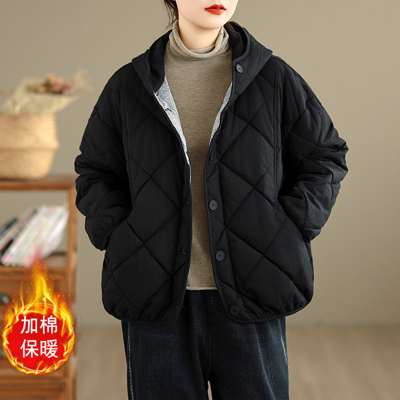 加厚外套女菱格夹棉内里磨毛内衬连帽棉袄保暖棉服纯色上衣小棉袄,女装/女士精品,棉衣/棉服,淘宝优惠券,粉丝福利购,淘宝优惠卷