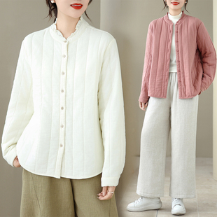 折扣秋冬女款外套宽松百搭花边领棉衣棉服休闲棉袄木耳领立领外套