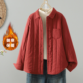 冬款 双层纱柔软舒适夹棉加厚保暖时尚 文艺棉衬衣小棉袄外套纯色