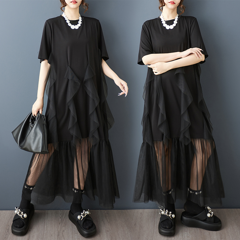 文艺大码连衣裙2025年夏季新款