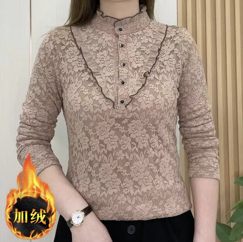蕾丝洋气薄利多销加绒妈妈装