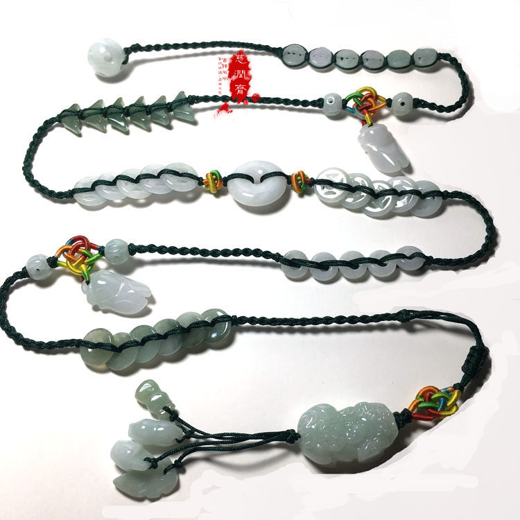 2024属龙天然翡翠玉腰链本命年貔貅腰链腰缠万贯男女绿绳