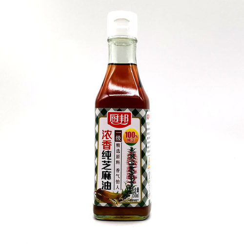 厨邦浓香350ml物理压榨纯芝麻油