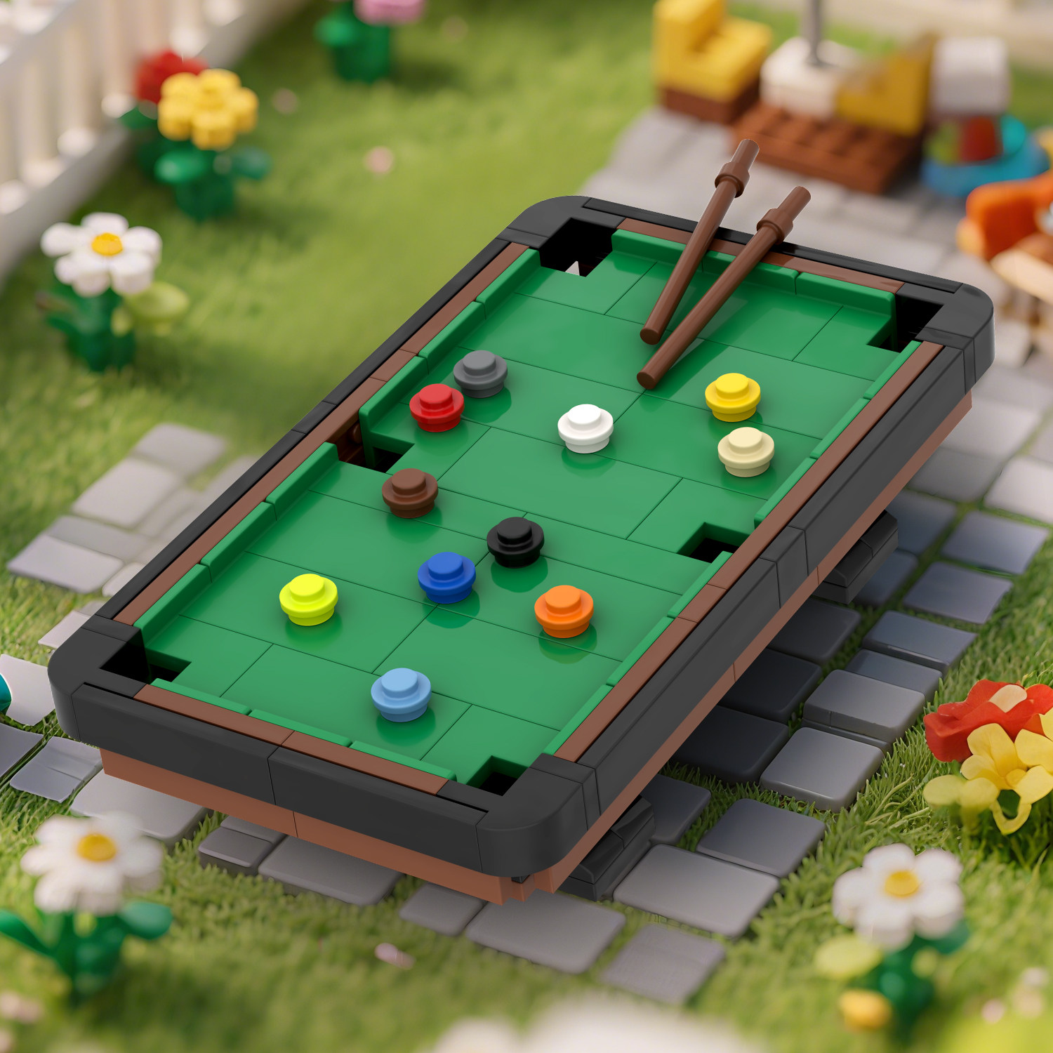 原创积木台球桌MOC小颗粒拼插创意摆件造型儿童益智思维生日玩具,玩具/童车/益智/积木/模型,普通塑料积木,淘宝优惠券,粉丝福利购,淘宝优惠卷