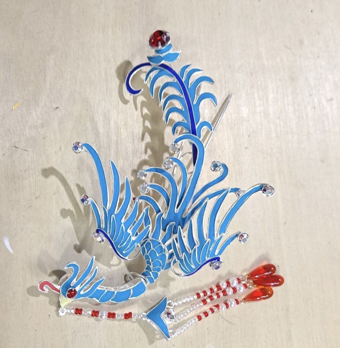 新款点稠头饰单尾偏凤戏曲卧凤头饰越剧黄梅戏秀气百搭发饰汉服