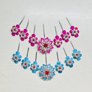 戏曲头饰点稠泡子花旦青衣越剧黄梅戏京剧百搭小姐戏剧用品玫红色