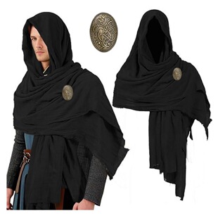 中世纪复古骑士披肩棉围巾文艺风复兴维京斗篷万圣男女服装演出服