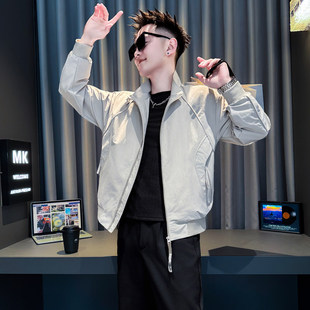 155矮个子小码男装修身夹克男士XS码S号2026春秋短款百搭外套上衣