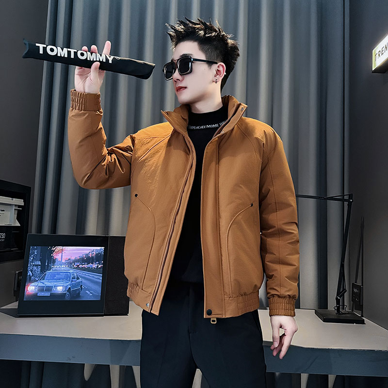 工装男士外套冬季棉袄修身小码男装短款棉服XS小个子加厚立领棉衣