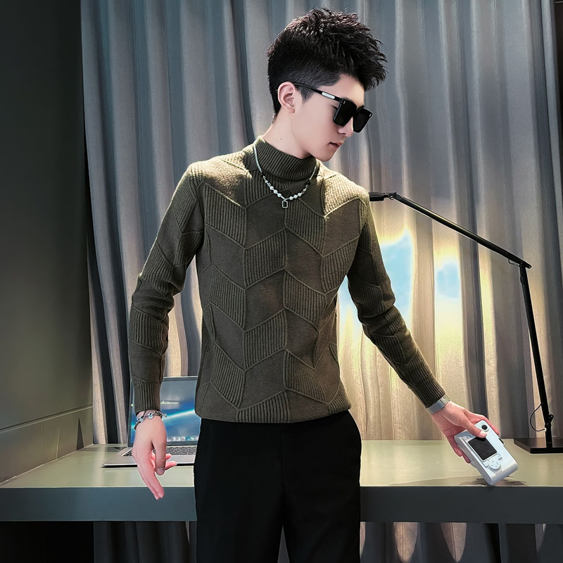 XS码矮个子男士冬季修身毛衣男生S号休闲内搭打底半高领针织衫160