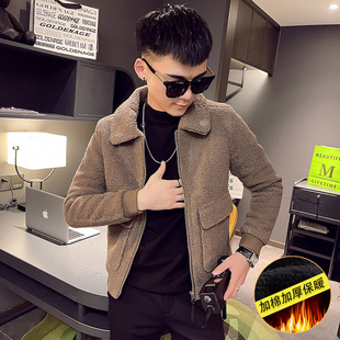 冬季小码加厚羊羔毛夹克男生155矮个子XS码S修身棉衣袄保暖短外套